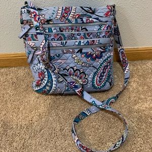 Vera Bradley Makani Paisley Triple Zip Hipster Crossbody Bag